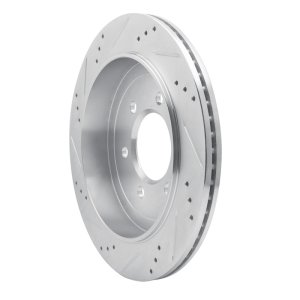 Ford Expedition Brake Rotor (1) - Rear Right - R1 Concepts - Drilled & Slotted - Silver - `02-`06